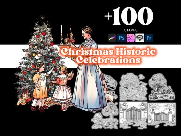 100 Christmas Celebrations Procreate: A Realistic Art Resource for Holiday Illustrations
