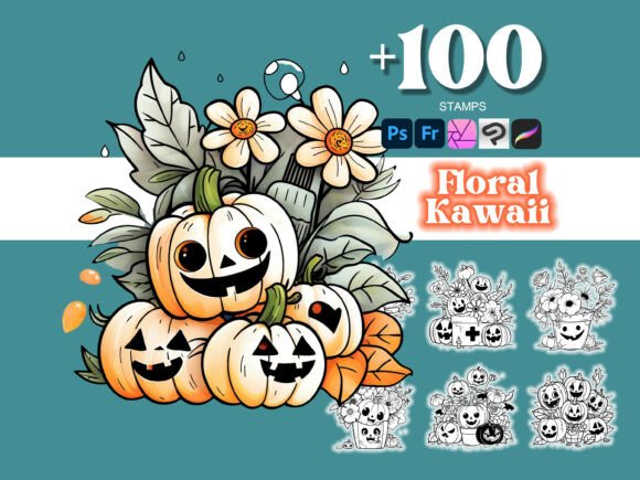 100 Floral Halloween Photoshop Brushes