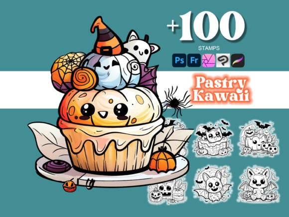 100 Pastry Halloween Photoshop Brushes