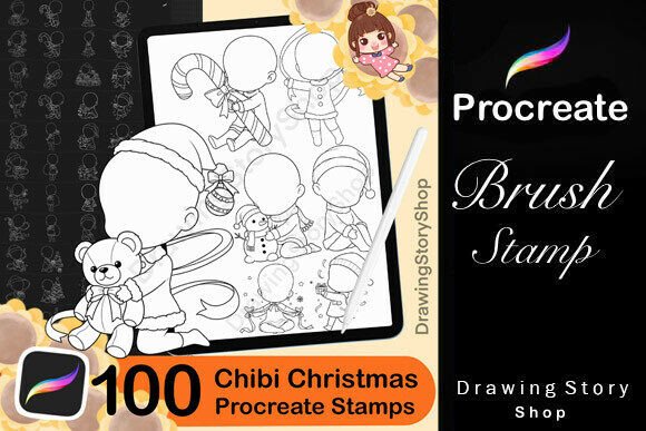 100 Procreate Chibi Christmas Stamps: Creative Possibilities for Digital Artists and Holiday Crafters