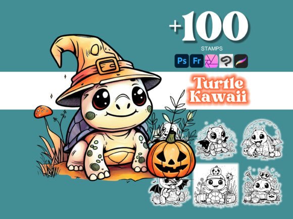 100 Turtle Halloween Photoshop Brushes: A Creative Toolkit for Digital Artists