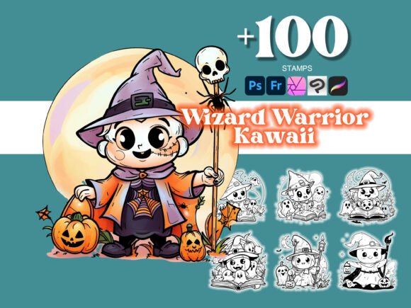 100 Wizard Warrior Halloween Photoshop: Elevate Your Designs with a Powerful Creative Toolkit