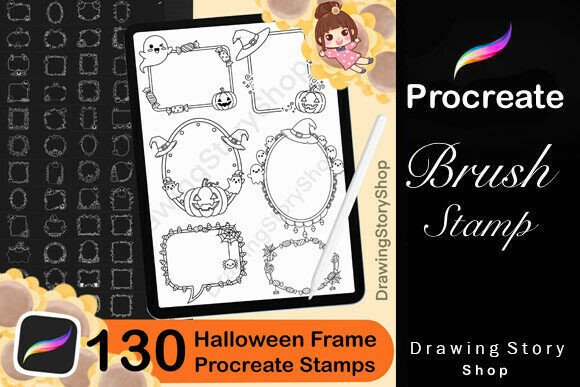 130 Procreate Cute Halloween Frame Stamp: A Practical Choice for Digital Artists