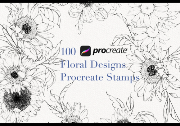 200Procreate Flower Stamp: Sunflower Brushes for Creative Pros