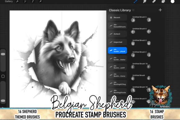 Belgian Shepherd Procreate Brush Stamps