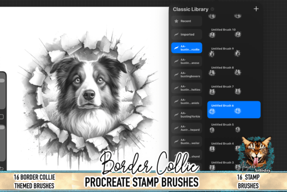 Bringing Canine Intelligence to Digital Art: The Border Collie Procreate Brush Stamps