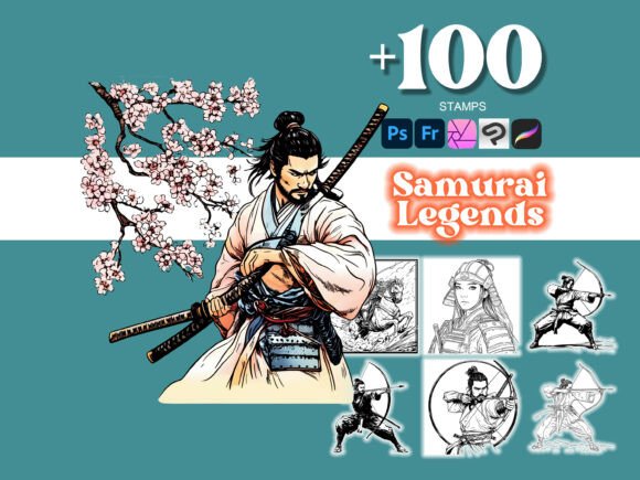 Elevate Your Creative Workflow with the 100 Samurai Legends Warriors Photoshop Brush Collection