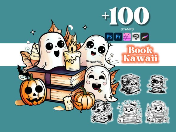 Enhancing Halloween Art with the 100 Book Halloween Photoshop Brush Collection
