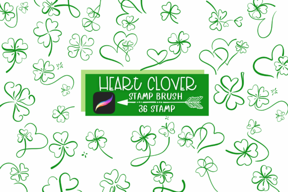 Heart Clover Procreate Stamp Brush: Add Charm to Your Digital Art