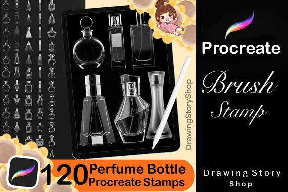 Maximizing Creativity and Brand Identity with 120 Procreate Perfume Bottle Stamps