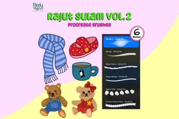 Procreate Brush Rajut Sulam VOL.2 for Creative Digital Art
