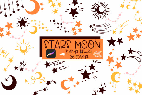 Stars Moon Procreate Stamp Brush: A Celestial Tool for Digital Artists