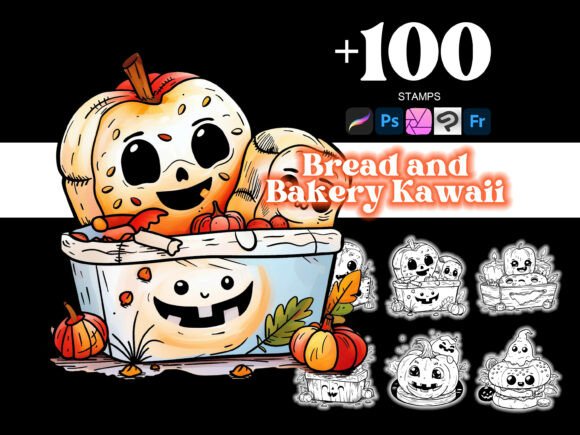 Transform Your Art with the 100 Bread and Bakery Halloween Procreate Collection