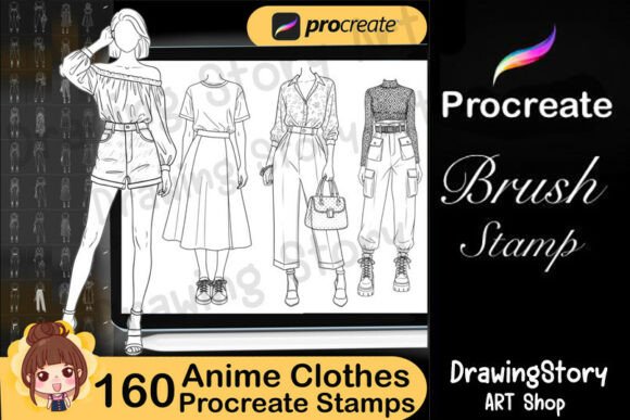 Unlock Creative Possibilities with Procreate Anime Clothes Stamps Chibi