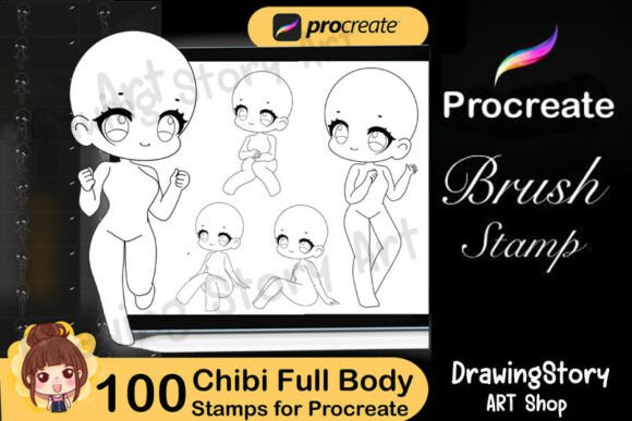 Unlocking Creativity with 100 Chibi Full Body Stamps for Procreate